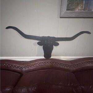 Black Longhorn metal Wall Decor